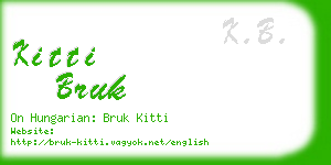 kitti bruk business card